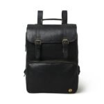 Vintage Leather Backpack-Classic Black Rucksack