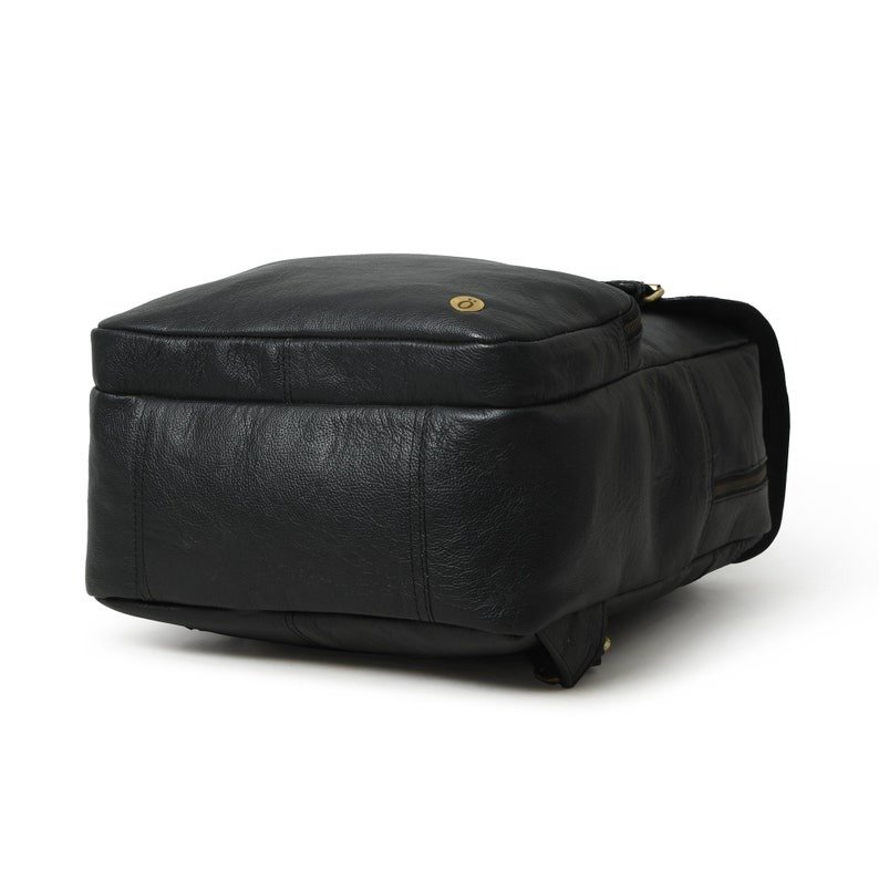 Vintage Leather Backpack-Classic Black Rucksack7 Vintage Leather Backpack-Classic Black Rucksack