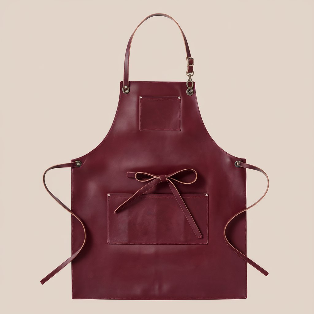 a-photo-of-a-burgandy-barbar-leather-apr_gFLW7gXtTEWzo12opGEvow_-LhdoQaGSeuomJ2yh09O_g Supreme Artisan Burgundy Crazy Horse Leather Apron - Image 1