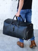 Men’s Leather Duffel Bag with Shoe Compartment