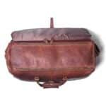 Engraved Leather Duffle Bag for Men - Personalized Leather Weekender Travel Bag