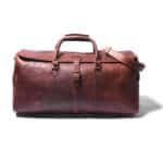 Engraved Leather Duffle Bag for Men - Personalized Leather Weekender Travel Bag - Image 2