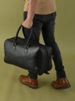 Men's Leather Duffle Bag – Luxury Weekender Travel Bag for Him