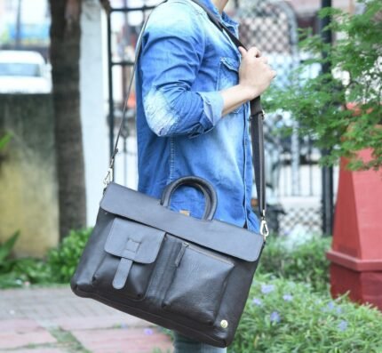 Handmade Leather Messenger Bag for Men – Personalized Gift for Him