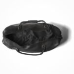 Black Leather Duffel Bag for Men - Image 3