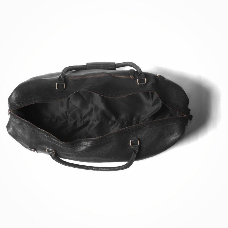 il_794xN.2114260727_rfuv Black Leather Duffle Bag for Men - Personalized Overnight Holdall - Image 4