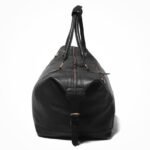 Black Leather Duffle Bag for Men - Personalized Overnight Holdall - Image 6