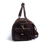 Full Grain Leather Bag with Personalized Initials - Brown Duffle Bag for Men - Image 3