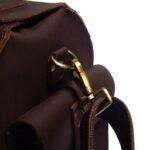 Full Grain Leather Bag with Personalized Initials - Brown Duffle Bag for Men - Image 5
