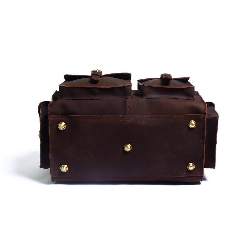 il_794xN.2411540653_durp Full Grain Leather Bag with Personalized Initials - Brown Duffle Bag for Men - Image 7