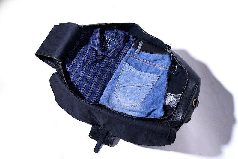 il_794xN.2614715057_ttm4 Handmade Large Leather Duffle Bag - Weekend & Overnight Travel Bag - Image 4