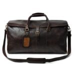 Handmade Leather Travel Duffle Bag - Personalized Weekender Carry-On - Image 2