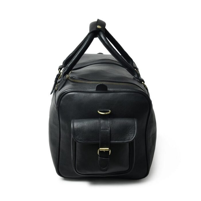 Men's Leather Duffle Bag - Genuine Full-Grain Leather Weekender Bag - Image 3