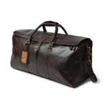 Handmade Leather Travel Duffle Bag - Personalized Weekender Carry-On - Image 3