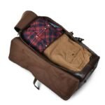 Handmade Leather Travel Duffle Bag - Personalized Weekender Carry-On - Image 5