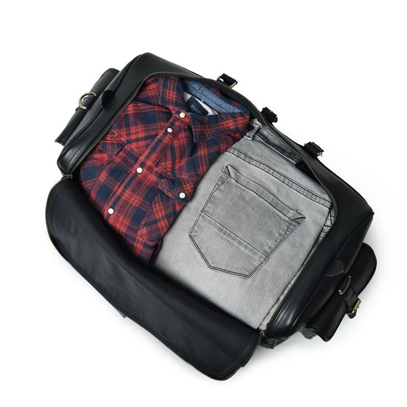 il_794xN.2912427645_nf86 Men's Leather Duffle Bag - Genuine Full-Grain Leather Weekender Bag - Image 6