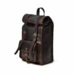 Handcrafted Laptop Backpack - Personalized Leather Roll top Crossbody Travel Bag - Image 2