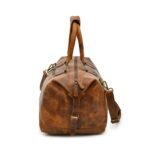 Handmade Leather Travel Duffle Bag - Unique Weekender Bag for Men - Image 6