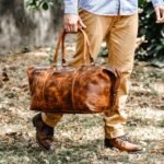 Handmade Leather Duffle Travel Bag | Personalized Weekender Bag for Men