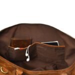 Handmade Leather Travel Duffle Bag - Unique Weekender Bag for Men - Image 8