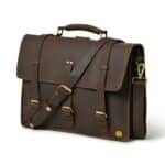 Personalized Leather Messenger Bag for 15" Laptop - Premium Leather Satchel Briefcase - Image 2