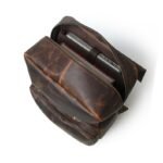 Vintage Leather Backpack - Personalized Distressed Brown Rucksack - Image 5