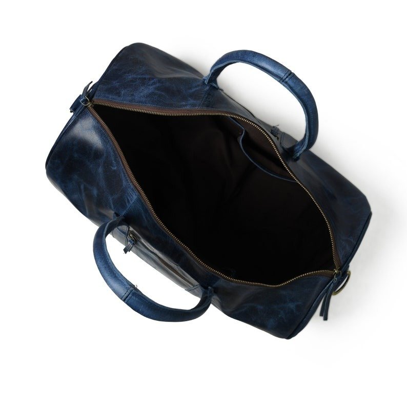 il_794xN.4687891672_7fxz Blue Leather Duffel Bag with Shoe Compartment - Image 6