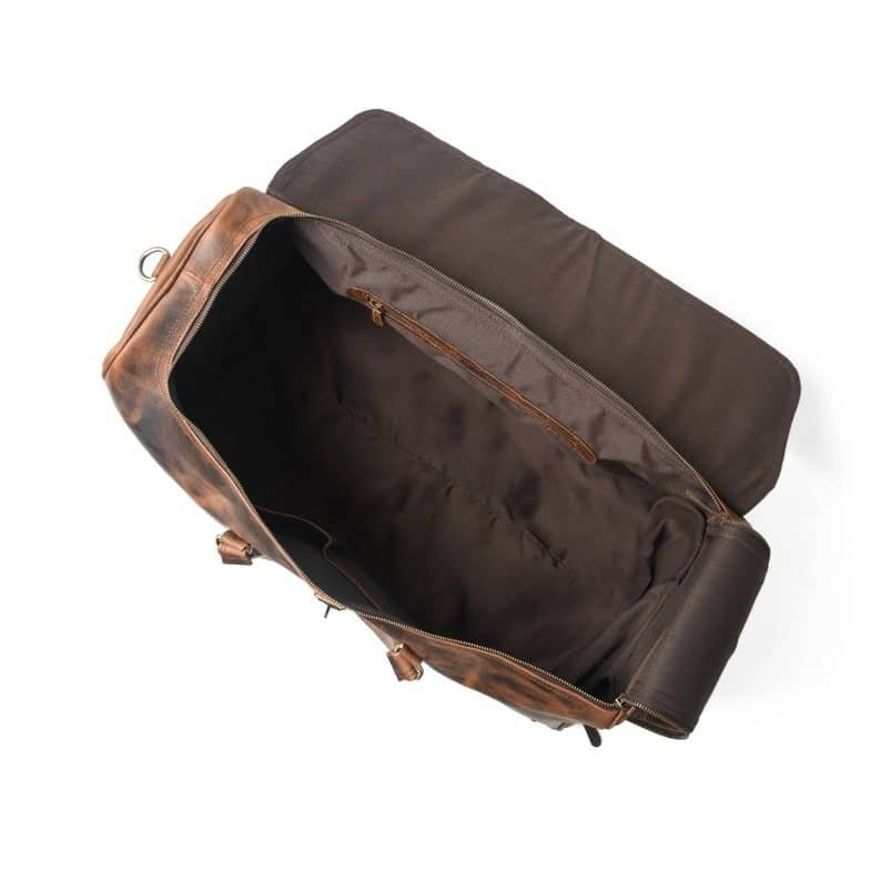 il_794xN.4699037124_rngc Personalized Leather Duffle Trolley Bag with Wheels | Handmade Weekender Travel Bag - Image 5