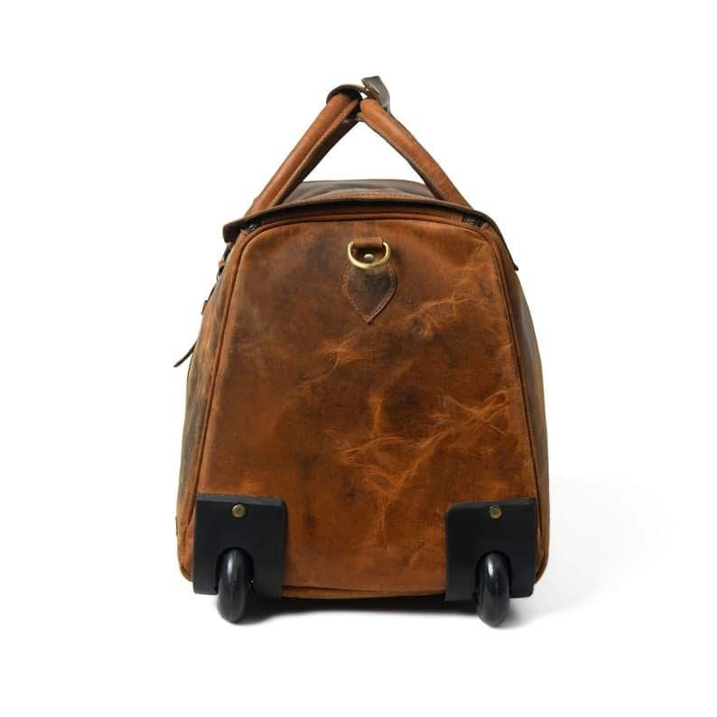il_794xN.4699038242_7np2 Personalized Leather Duffle Trolley Bag with Wheels | Handmade Weekender Travel Bag - Image 6