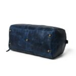 Blue Leather Duffel Bag with Shoe Compartment