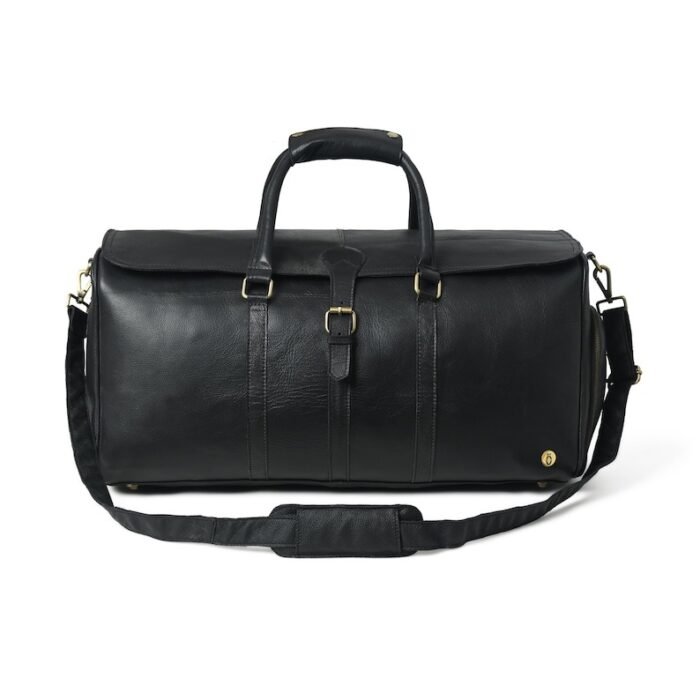 Men’s Leather Duffel Bag with Shoe Compartment - Image 5