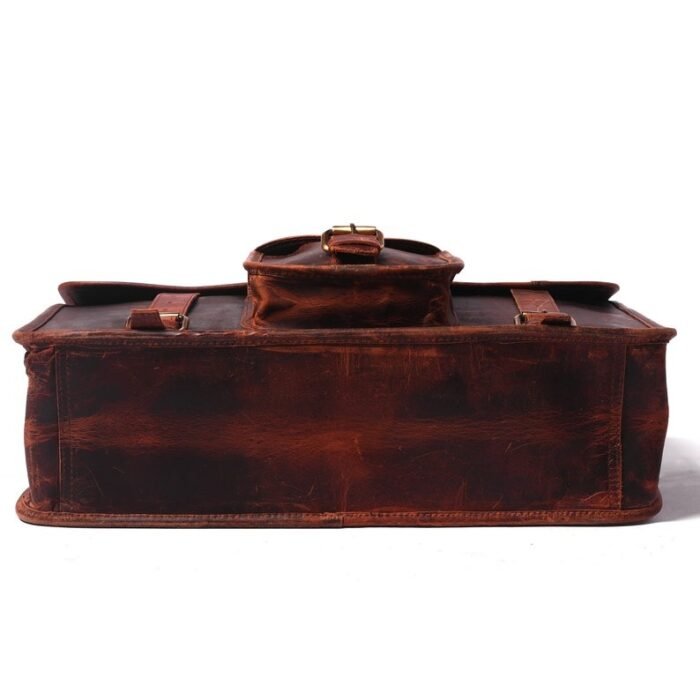 Classic Full Grain Leather Briefcase – Timeless Elegance for Work or Travel