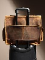 Personalized Handmade Vintage Leather Laptop Messenger Bag for Men - Image 6