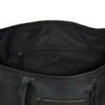 Black Leather Duffel Bag for Men - Image 5