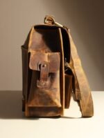 Personalized Handmade Vintage Leather Laptop Messenger Bag for Men