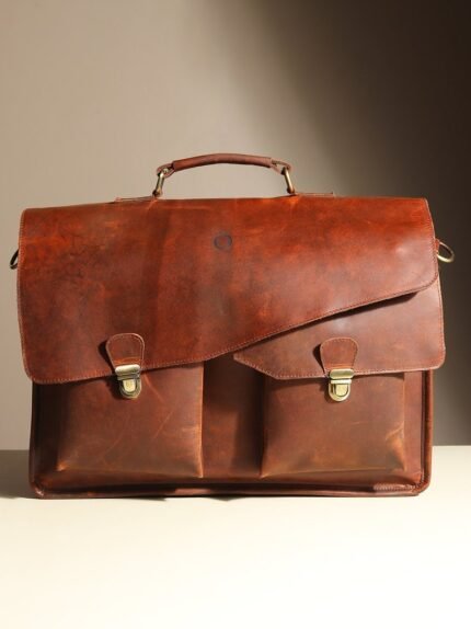 Myers Personalized Vintage Leather Messenger Bag & Briefcase for Men