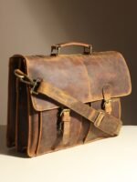 Myers Personalized Vintage Leather Messenger Bag & Briefcase for Men