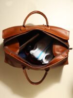 Top-Grain Leather Weekender Bag - Retro Duffel with Adjustable Strap - Image 3