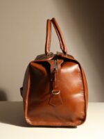 Top-Grain Leather Weekender Bag - Retro Duffel with Adjustable Strap - Image 2