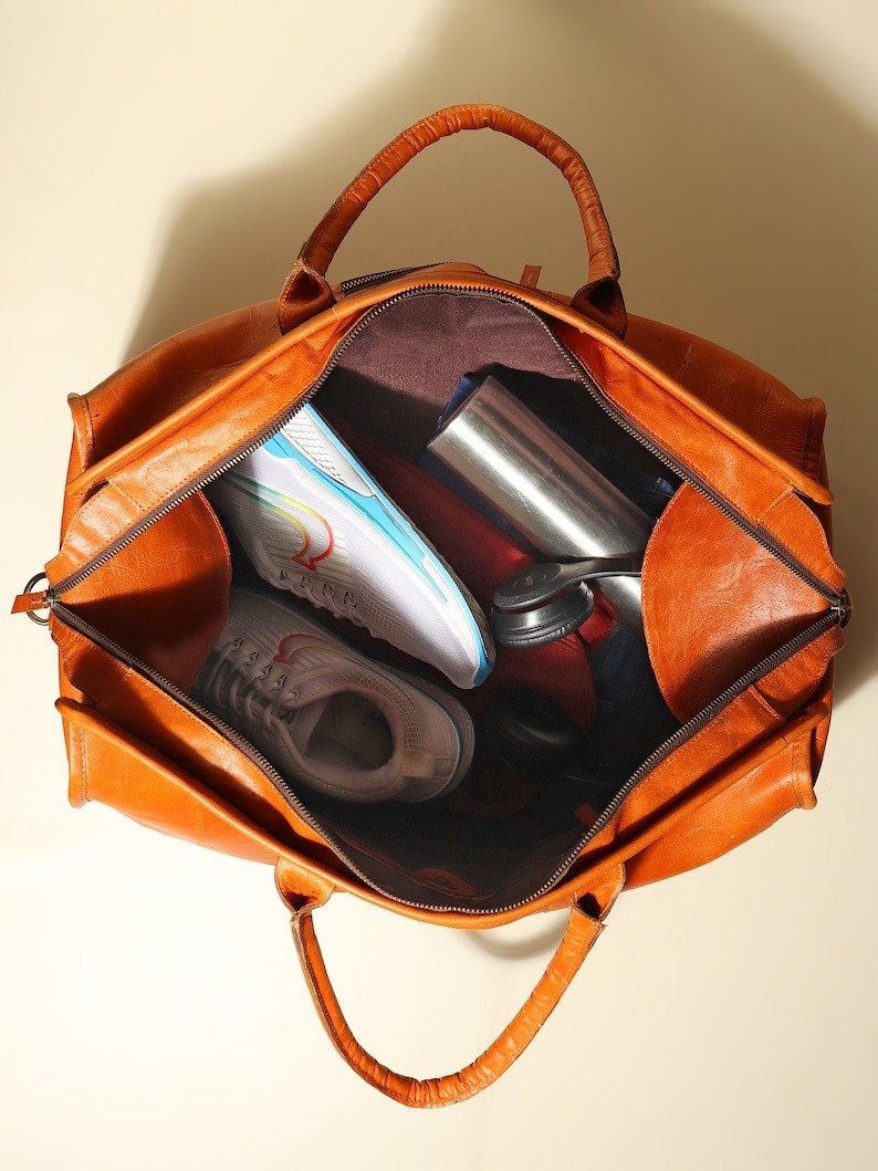 il_794xN.6296496407_f7lm Personalized Full-Grain Leather Duffle Bag | Weekender & Travel Bag - Image 3