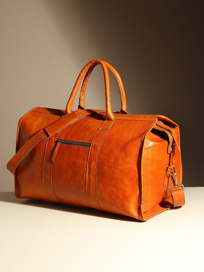 il_794xN.6296498459_ei1b Personalized Full-Grain Leather Duffle Bag | Weekender & Travel Bag - Image 6