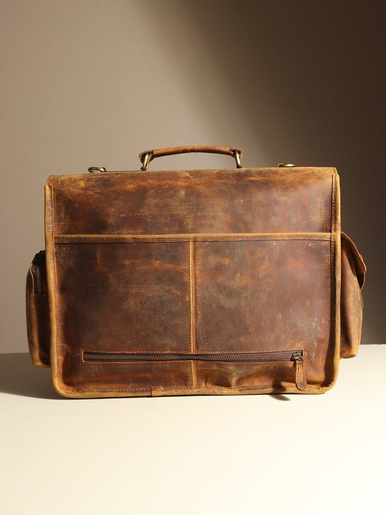 il_794xN.6338284661_5vzb Personalized Handmade Vintage Leather Laptop Messenger Bag for Men - Image 4
