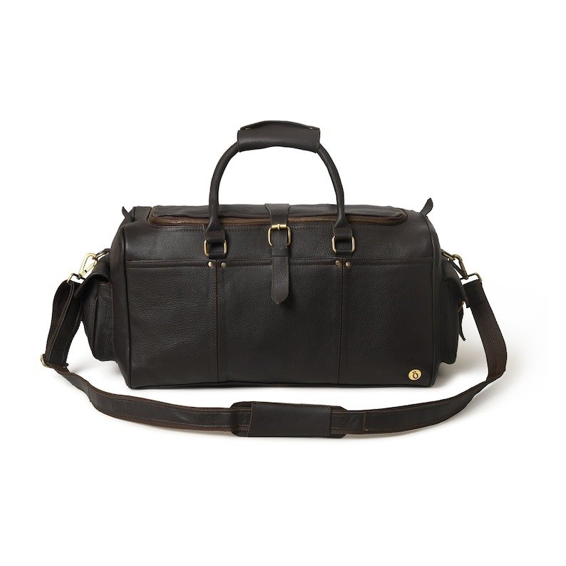 personalized. 2 Men's Leather Duffel Bag with Shoulder Strap - Image 5