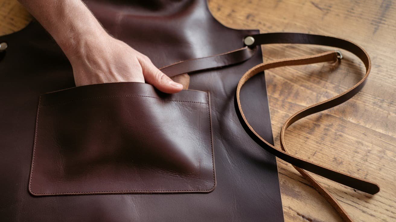 DIY Leather Apron - Sew Without Using Pattern Pieces 2 DIY Leather Apron: Sew Without Using Pattern Pieces