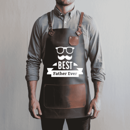 Premium Charcoal Cowhide Leather Apron – Father’s Day Special for Grill Masters