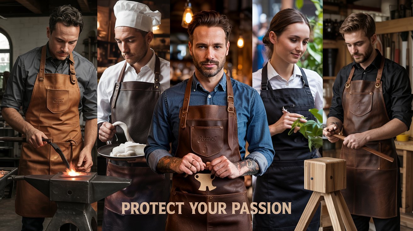 What are Leather Aprons Used for? A Detailed Guide 1 People from Various Industries Wearing Genuine Leather Aprons
